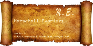 Marschall Evariszt névjegykártya